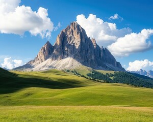 Fototapeta premium A dynamic timelapse effect of clouds rolling over mountain peaks, emphasizing the passage of time