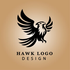 Obraz premium Elegant Black and White Hawk Logo Vector with Circular Background for Business Branding and Sports Team Emblem High-Resolution Design