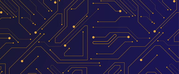 Vector circuit board electronic or electrical line on blue engineering technology concept background