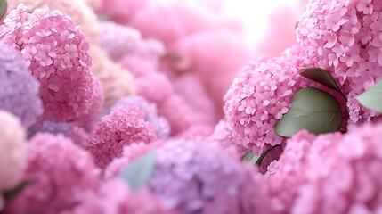 Pink Hydrangea Blooms A Delicate Floral Display