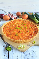 Lauchtorte mit Schinken