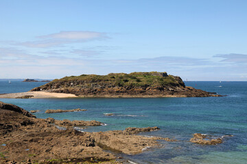 A view of the coast of Saint Malo in Brittany, France.