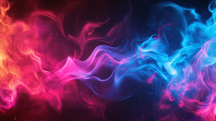 Obraz premium Dark fire with neon blue and pink highlights