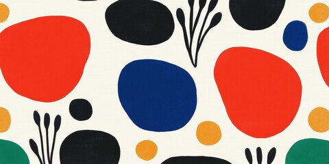 Abstract Colorful Pattern Design Featuring Geometric Shapes And Dots, Modern Artistic Expression