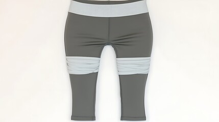 Stylish Gray Leggings with White Accents