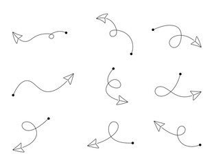 Styled line arrows on white background