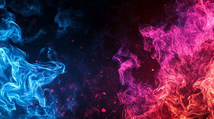 Obraz premium Dark fire with neon blue and pink highlights