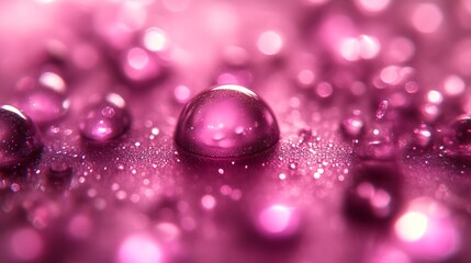 Pink Water Droplets Glitter Background Abstract
