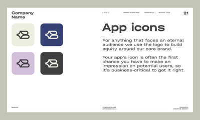 Brand identity guideline template to create visual identity of your company.