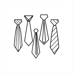 The tie icon. Necktie and neckcloth symbol. Flat tie