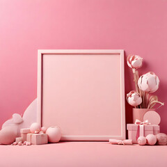 Mockup blank template craft package of love for valentine