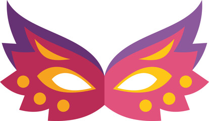 Colorful carnival mask with feathers is isolated on a white background