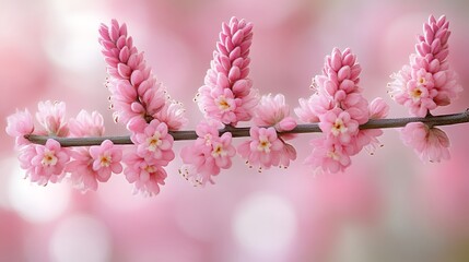Delicate Pink Flowers Branch Blossom Springtime Beauty