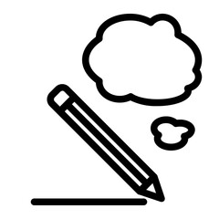 imaginative writing line icon