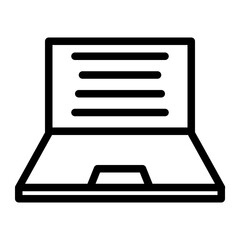 writing on laptop line icon