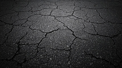 Cracked asphalt road surface texture