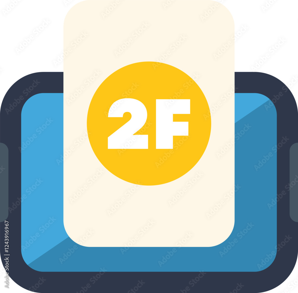 Poster smartphone is showing two factor authentication notification for mobile login with 2f code