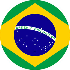 Obraz premium Brazil flag illustrator national of round