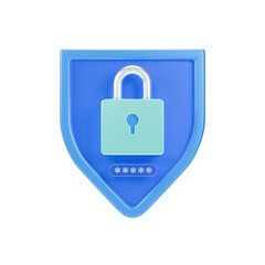3d icon of padlock and password 