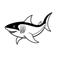 Obraz premium Cartoon Shark Illustration