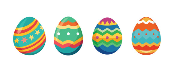 set of colorful easter eggs vector, vector and illustration, vector style