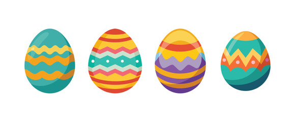 set of colorful easter eggs vector, vector and illustration, vector style