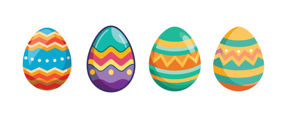 set of colorful easter eggs vector, vector and illustration, vector style