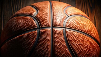 Fototapeta premium High-quality leather-wrapped basketball with intricate stitching, hand-stitched details, leather material, quality craftsmanship, stitched pattern