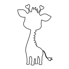 Giraffe Drawing | Giraffe Outline | Hand Drawn Giraffe