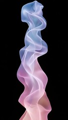 Obraz premium Abstract Digital Background With Flowing Light Trails, Blue And Purple Colors On Black Background