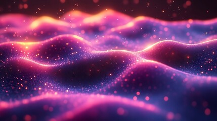 Obraz premium Abstract Glittering Pink And Purple Waves