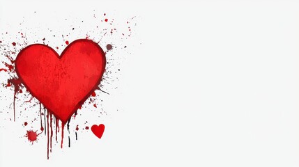 Grunge Heart: A Symbol of Love and Resilience in a Textured and Abstract Style