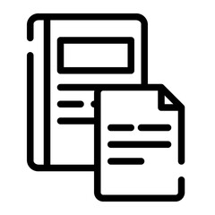 book and file cut line icon