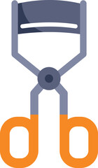 This vector illustration features an eyelash curler, commonly used for enhancing the curl of eyelashes