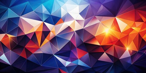 Fototapeta premium Abstract Geometric Low Poly Background with Vibrant Hues and Glowing Highlights