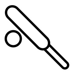 cricket bat line icon