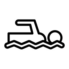 swimming sport line icon