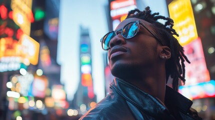 Obraz premium portrait of a black man in new york