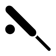 cricket bat solid icon