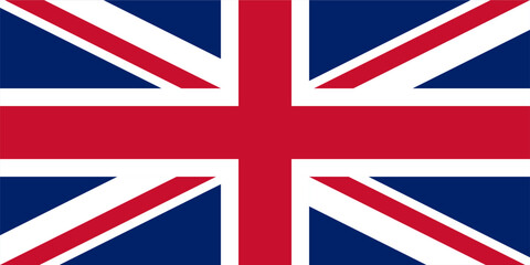 The flag of the UK, with accurate proportions and official colors. Vector image.