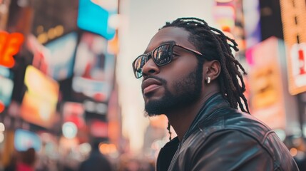 Obraz premium portrait of a black man in new york