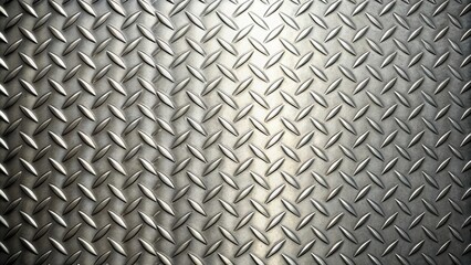 Close-up view of a metallic surface with a diamond plate pattern showing subtle light reflection