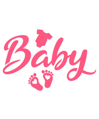 Baby typography design on plain white transparent isolated background for card, shirt, hoodie, sweatshirt, apparel, tag, mug, icon, poster or badge