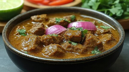 Delicious Spicy Beef Curry In A Bowl