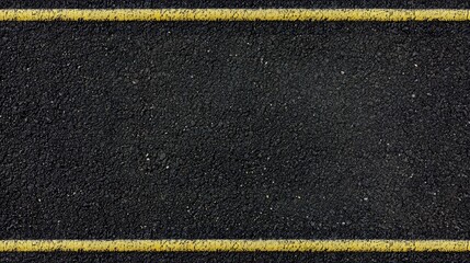 Asphalt Road Texture with Double Yellow Lines Seamless Surface Background