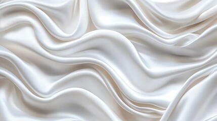 Fototapeta premium Elegant Draped White Silk Fabric Texture