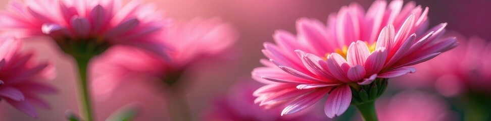 Fototapeta premium Macro shot of Pink Chrysanthemum multiflora stems, stem, closeup,