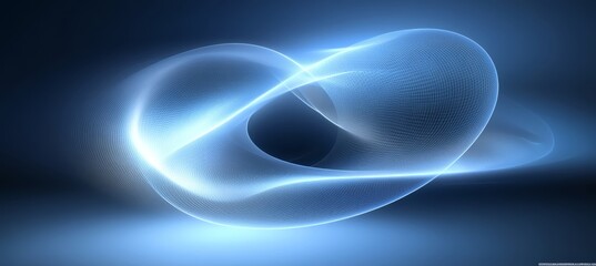 Abstract Design with Vibrant Blue Network Connections and Circular Glows on Dark Background