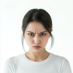 Fototapeta premium 怒った表情をした日本人女性