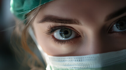 portrait of a young woman with a mask